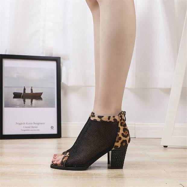 Thick leopard female sandals, leopard sandals, female sandals 