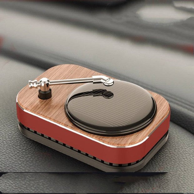 Solar Record Player Rotating Perfume Car Accessories Aromatherapy Decoration