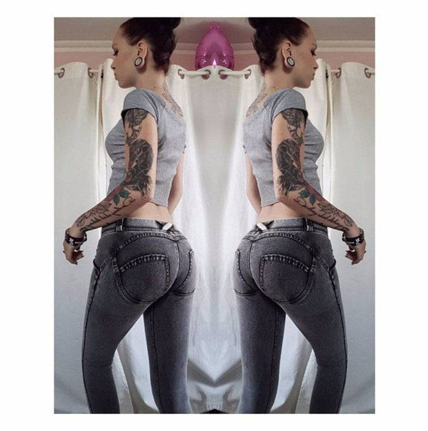 Denim Peach, Hip-lifting Fitness Yoga Pants. women clothing, hip lifting jean