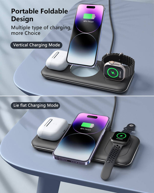 Folding Magnetic Wireless Charger Charger Desktop Bracket