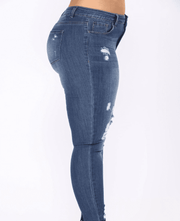 Dark blue jeans, women's clothing, jeans, women jeans