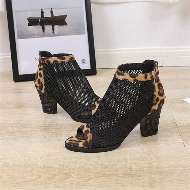 Thick leopard female sandals, leopard sandals, female sandals 