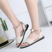 Female pearl buckle sandals, buckle sandals, female pearl