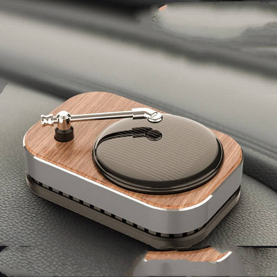 Solar Record Player Rotating Perfume Car Accessories Aromatherapy Decoration