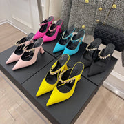 Female Silk Pointed Slippers, pointed slippers, silk slippers